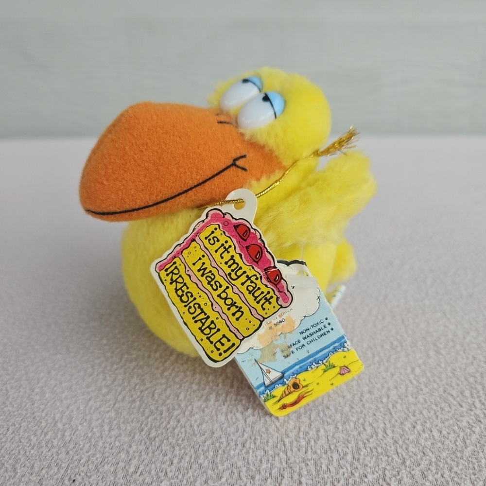 Wallace Berrie Godfrey Goony Bird Yellow Plush 4" Born Irresistable Tags